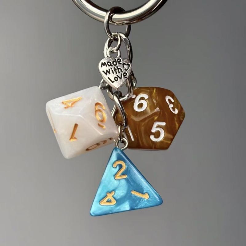 

Vintage Irregular Dice Keychain Bag Charm Personality Y2K Metal Iron Knot Buckle Novelty Backpack Decoration Accessories Gift