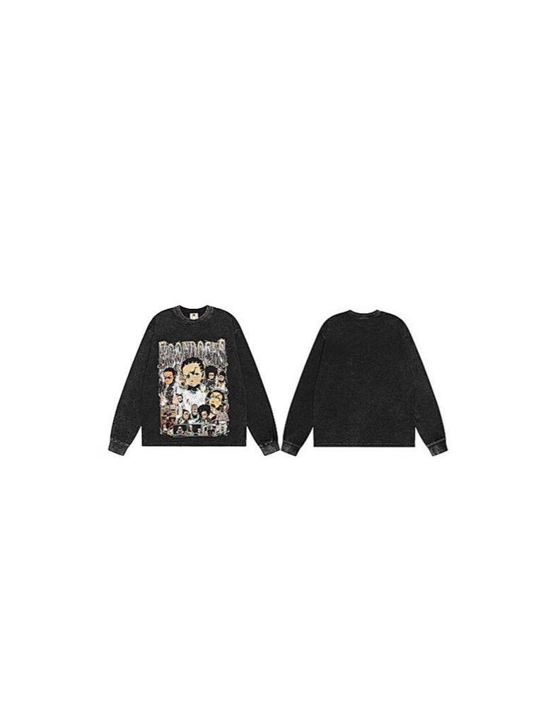 American Trendy Heavyweight Long-Sleeve Men's Autumn/Winter Loose Casual Pure Print Hoodie