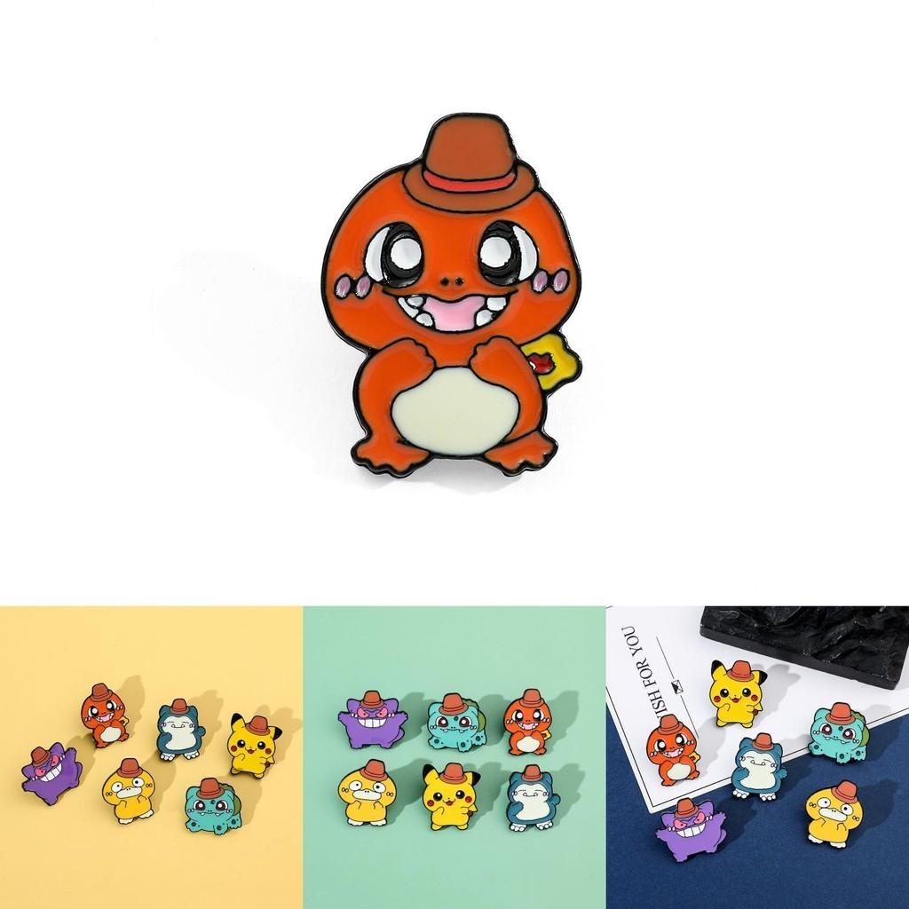 Cute Cartoon Pokmon Metal Badge Pet Elf Gengar Psyduck Pokmon Brooch Accessories