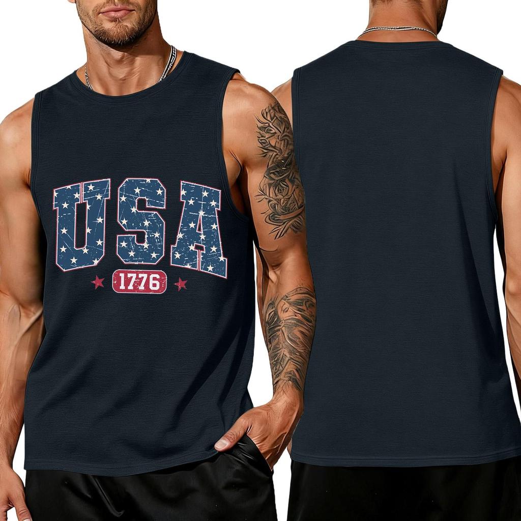 Men's Sleeveless Tank Top Casual Loose Fit Summer Daily Wear Lightweight Breathable Fabric Printed Design
