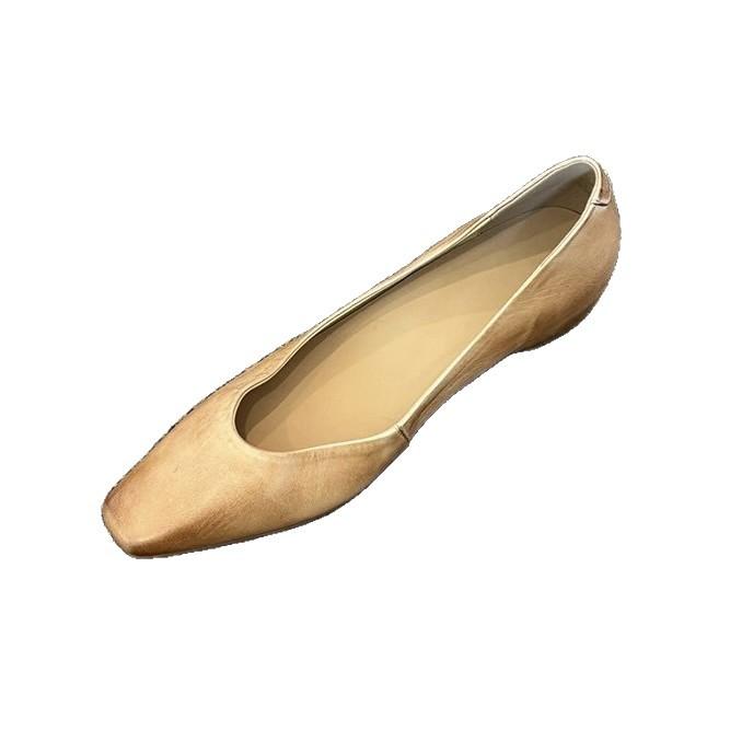 Sheepskin Version~ French Niche Polished Small Square Head Shallow Mouth Inner Height Increase Single Shoes Women's 2025 Autumn Temperament Com