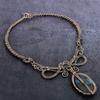 Labradorit Handgefertigter Kupferdraht Wickel Schmuck Halskette 18" Y4c26