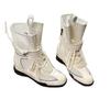 2025 New Hollow Breathable Short Boots Martin Boots Women's Retro Round Head Lace-up Inner Height-increasing Boxing Boots Medium Boots