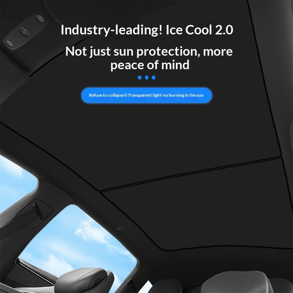 For Tesla Model YL 6-Seater Car Sunroof Sunshade Cover Ice Cloth Sun Protection Eat Insulation Roof Glass Sun Shade Accessories