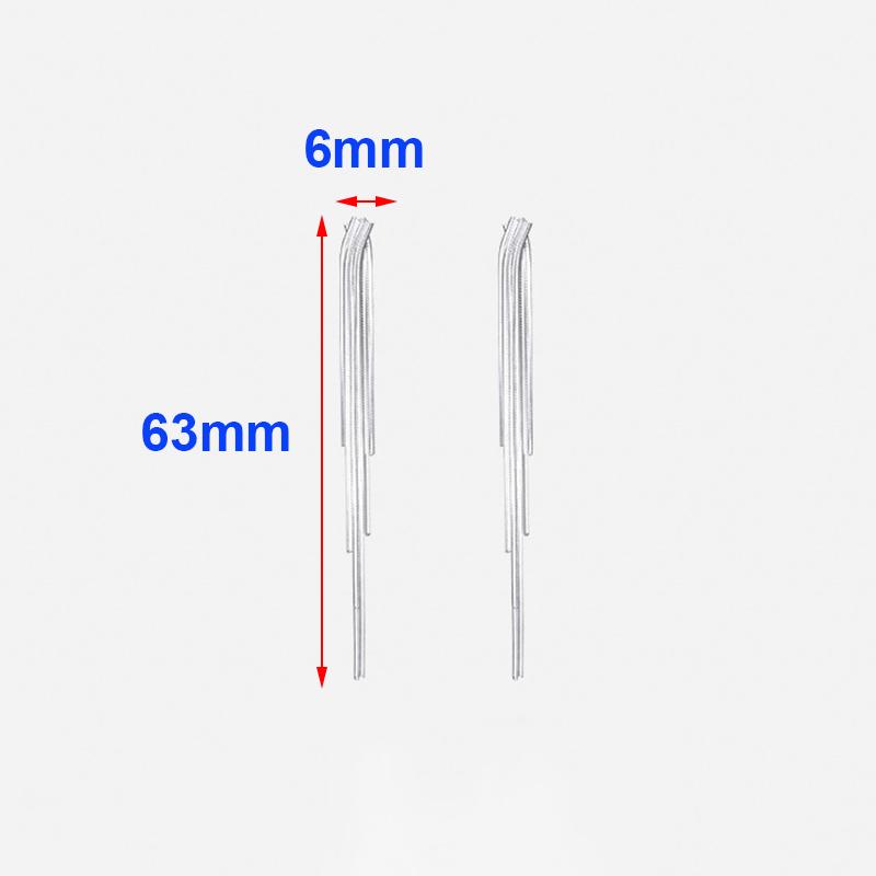 Real 925 Silver Chain Tassel Elegant Stud Earrings For Women Classic Fine Jewelry Light Accessories
