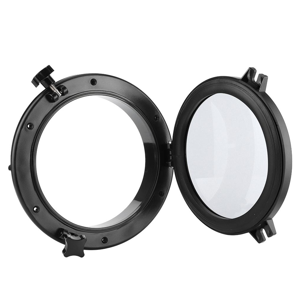 10in Marine Porthole Round Black Portlight Stalinite Window Universal for RV Boat Yacht