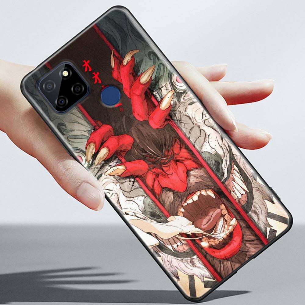 Red Sun Japanese Samurai Demon Art Anime Case For Realme C21Y C21 C25 C20 C15 C12 C11 C1 GT Master Neo Neo2 5G Funda Capa  Cases
