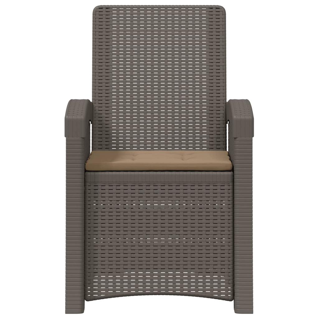 Garden Recliner Rattan Look 2 Pcs Light Gray and Taupe PP