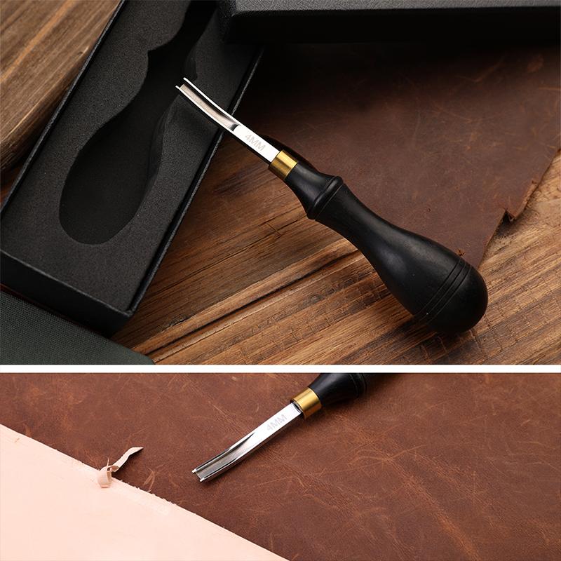 Fenrry 4/6/8/10mm Leather Edge Beveler Tool French Skiver Wide Mouth Leather Edge Bevelers Skiving Trimmer Crafting Tools