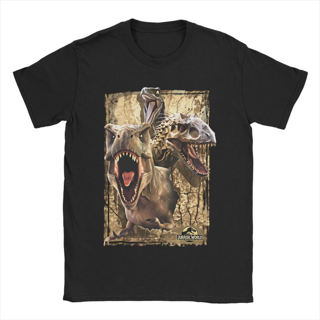 Men T-Shirt Jurassics World Novelty Cotton Tees Short Sleeve  T Shirts Round Neck Clothing Graphic Printed