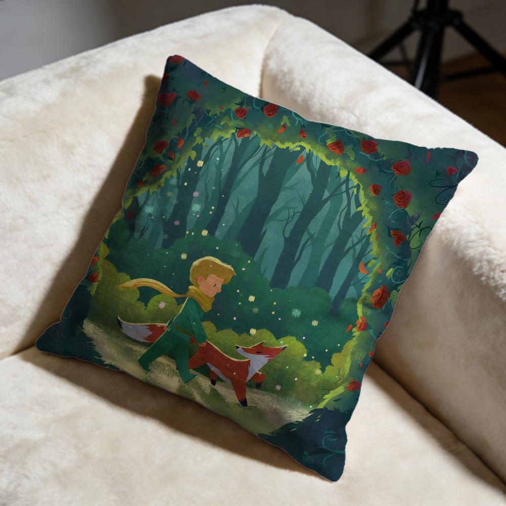 Trendy TThe Little Princeing Cushion Cover Soft Decorative Pillow Case Suitable for Bedroom Sofa Car Travel Use