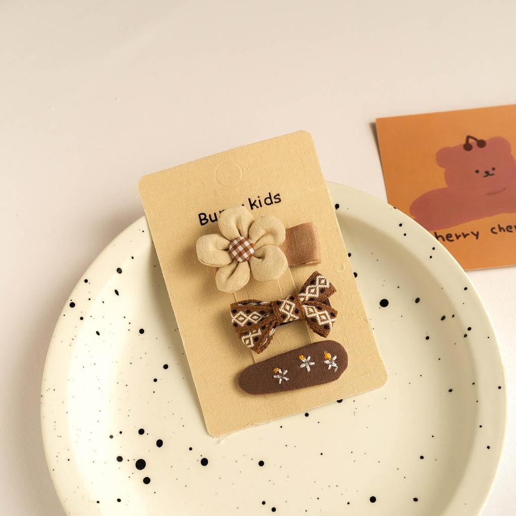 Korean Cartoon Flower Bear Bow Hairpin for Children