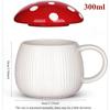 300ml/10oz Pilzförmige Keramiktasse mit Deckel Geeignet für Kaffee Tee Heiße Schokolade usw Geeignet für Zuhause und Büro