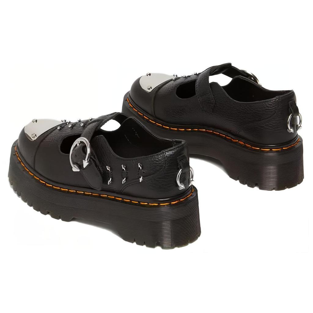 Dr. Martens Classic Round Toe Chunky Heel Casual Shoes Women Shoes Black 31441001