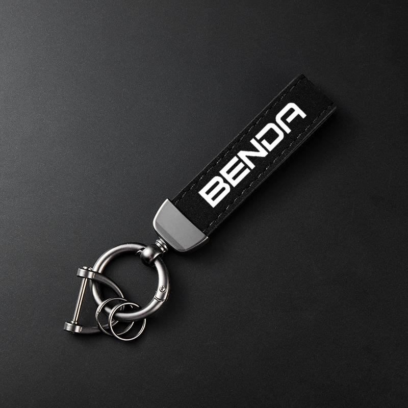 zkfan8 High-Grade Leather Suede Keychain Motorcycle Keyring For Keeway BENDA LFC 700 Benda 700 LFC Pro LFS 700 Accessories