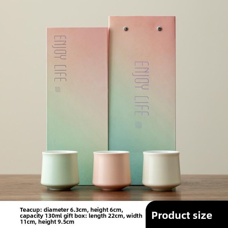 

Gradual change color tea cup master cup single cup simple home tea coffee ceramic coffee cup souvenir 200ml