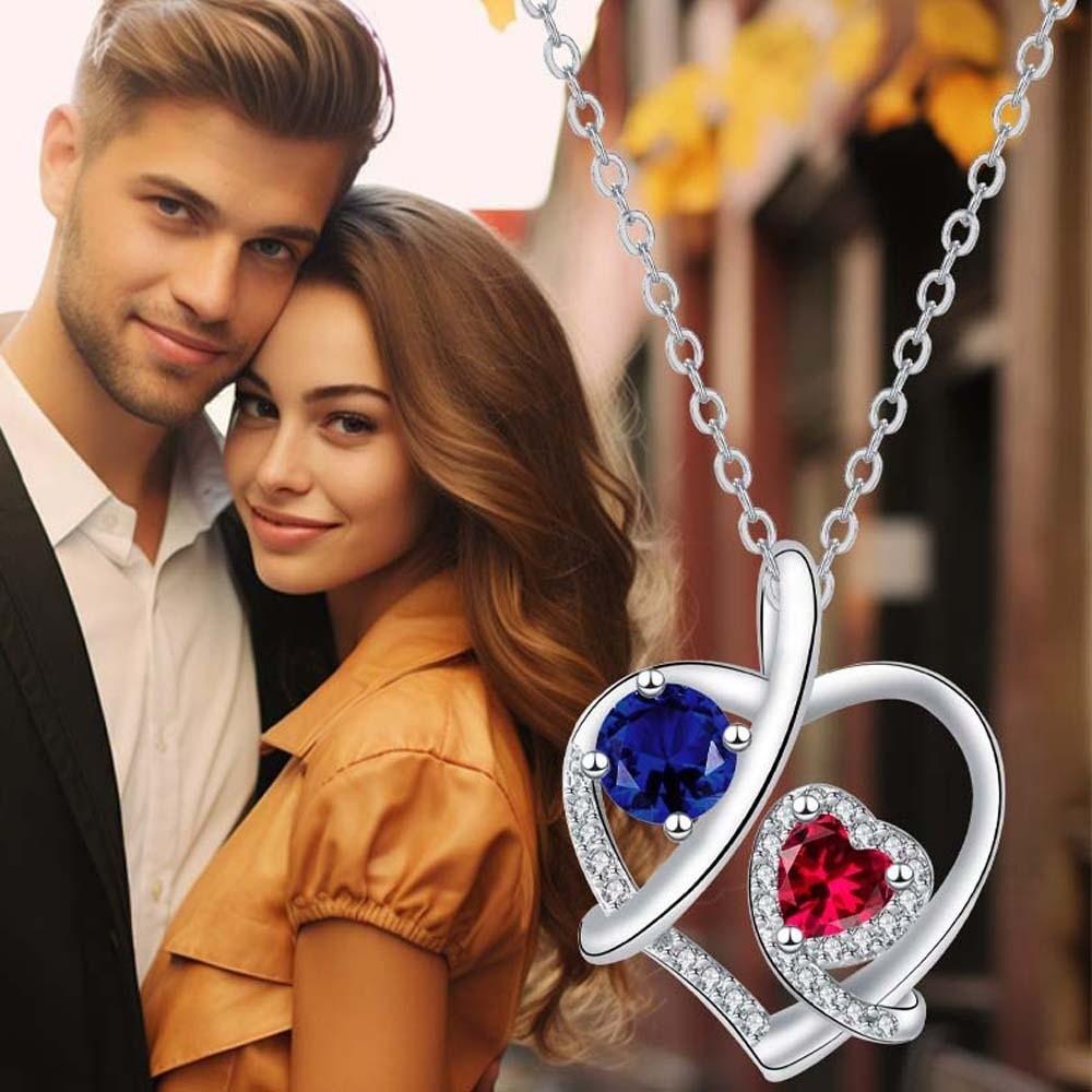 Rhinestone Heart Rose Necklace Neck Accessories Valentine's Day Clavicle Chain For Girlfriend