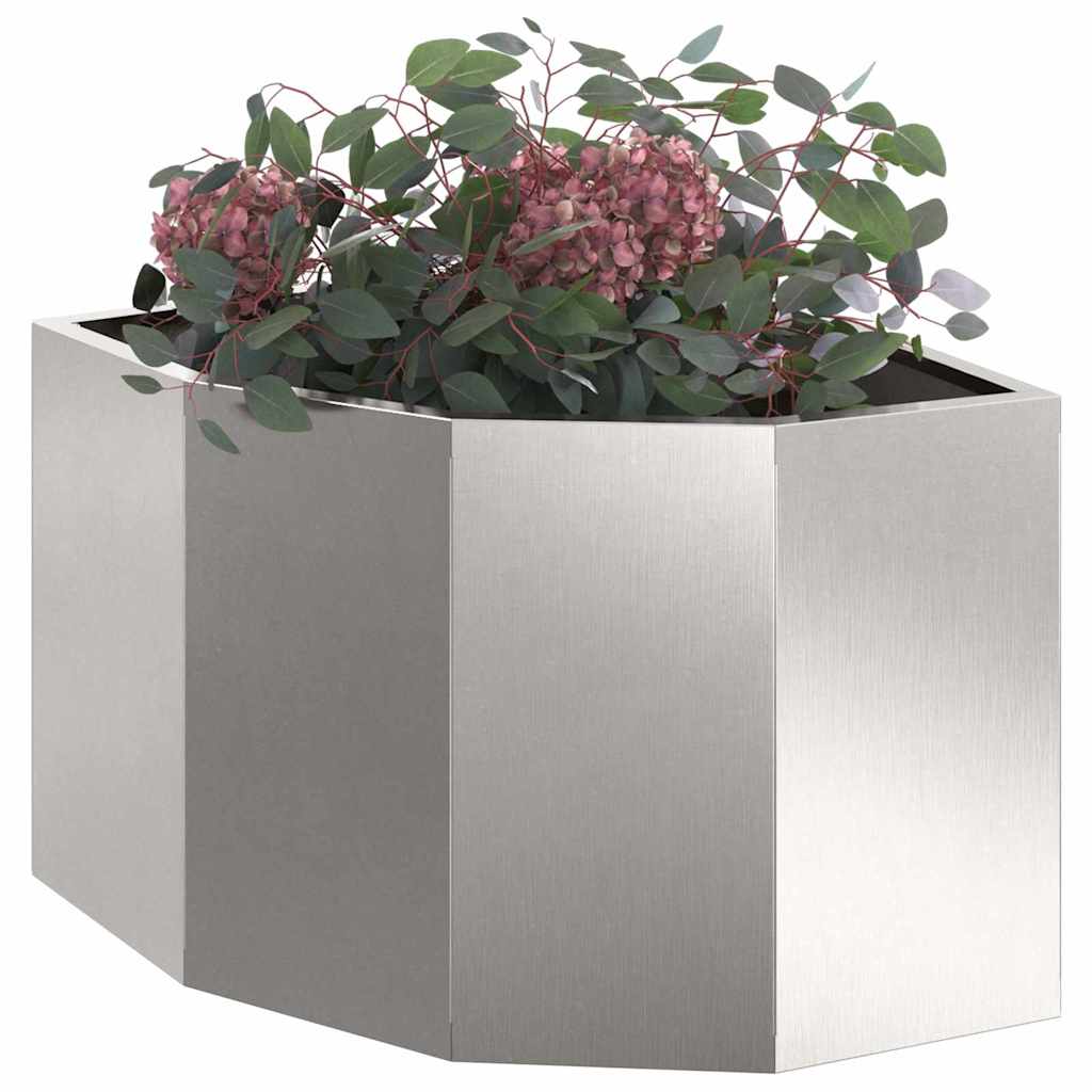 Corner Planter Silver 45 X 45 X 35 Cm Stainless Steel