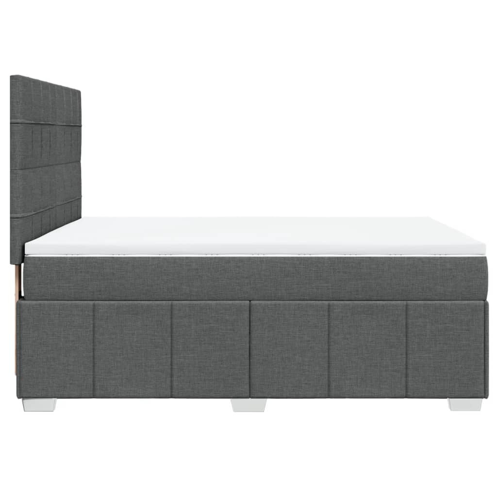 VidaXL Boxspringbett mit Matratze Dunkelgrau 140x200 cm Stoff