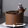ABKY-Bathroom Organizer Leather Make Up Brush Sundry Storage Box Pen Holder Lipstick Holder Perfume Stand Jewelry Box