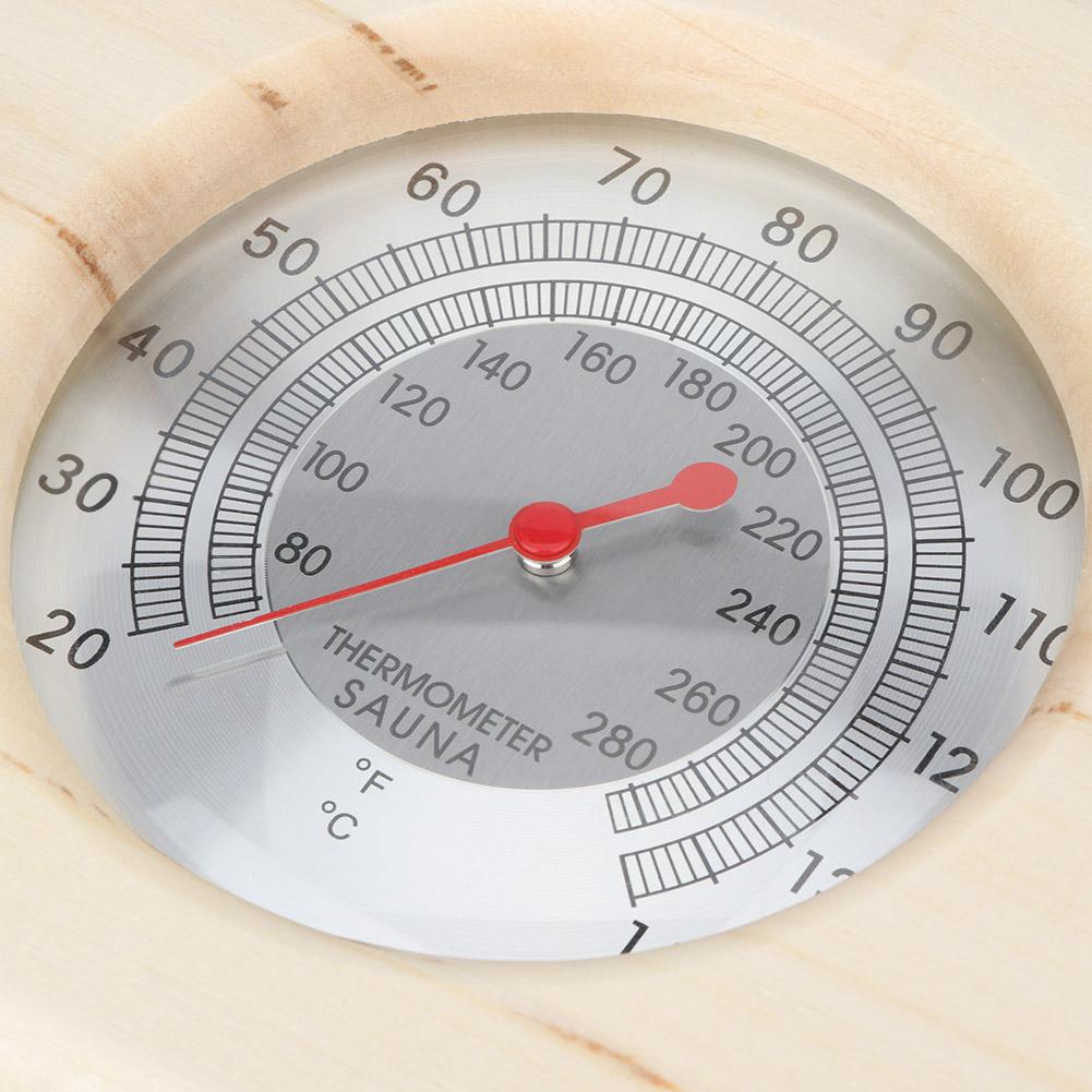 Portable 2in 1 Wood Hygrometer meter Hygrometer Steam Sauna Room Accessories