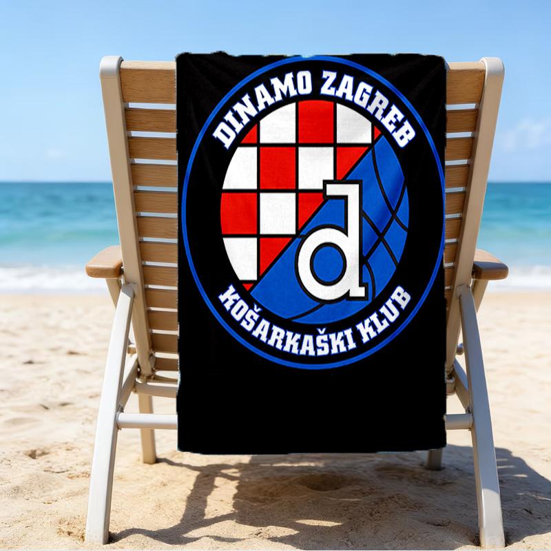 Croatian Football Crest Design Microfiber Beach Towel, Lightweight And Quick-Dry, for Summer Travel, Beach Essential, Swimming Pool Outdoor