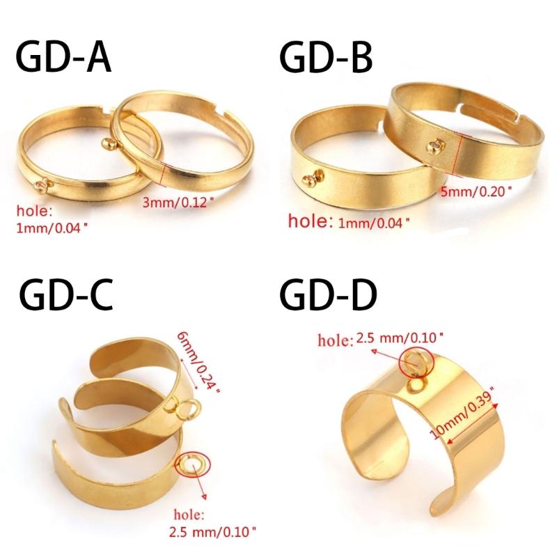10 Stück Edelstahl Ringrohlinge Offen Verstellbare Fingerringe DIY Schmuckherstellung Rohlinge für Bastler Handgemachtes Geschenk