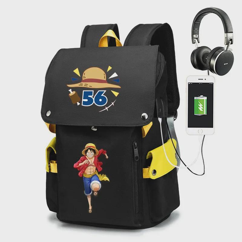 One Piece Luffy Anime Backpack: Large Capacity for Boys and Students (Elementary To High School), Korean Style