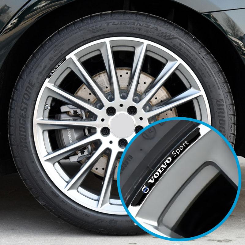 4pcs Aluminium Car Wheel Hub Rims Stickers Decoration Emblem Accessories For Volvo Rdesign XC60 XC40 V60 V40 EX30 XC90 S60 C30