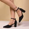 Women High Heels Sandals Pointed To Sexy Shoes 2026 Summer Luxury Brand Dress Chunky Shoes Woman Slippers Fashion
