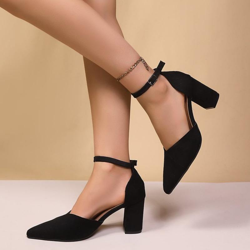 Women High Heels Sandals Pointed To Sexy Shoes 2026 Summer Luxury Brand Dress Chunky Shoes Woman Slippers Fashion