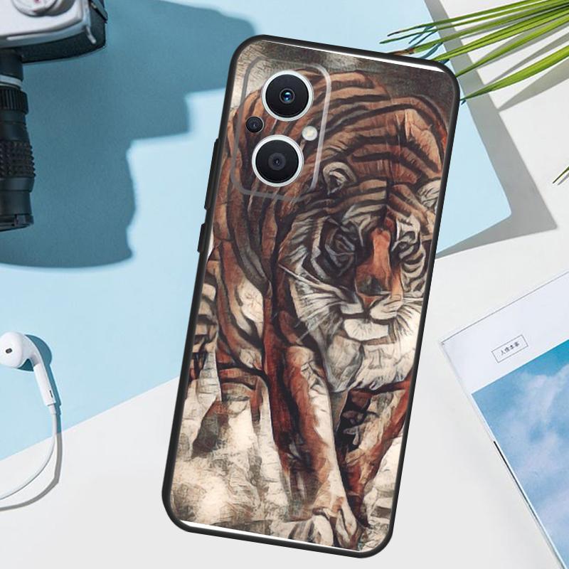 

Ferocious Tiger Animal Cover For OPPO Reno 14F 13F 12F 11F 8T 7 8 Lite 10 11 12 13 14 OPPO Find X9 X8 X5 X6 Pro Case OPPO Reno14 F
