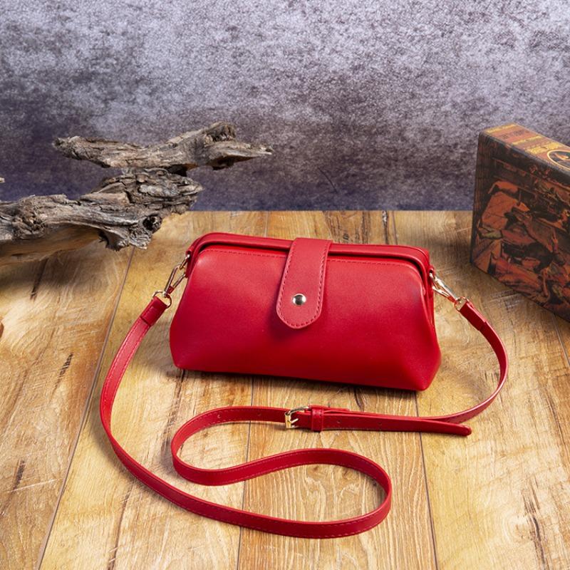 Sports Trend Bag Vintage dokterstas Cliptas Casual Mini Crossbodytas voor dames One Size red