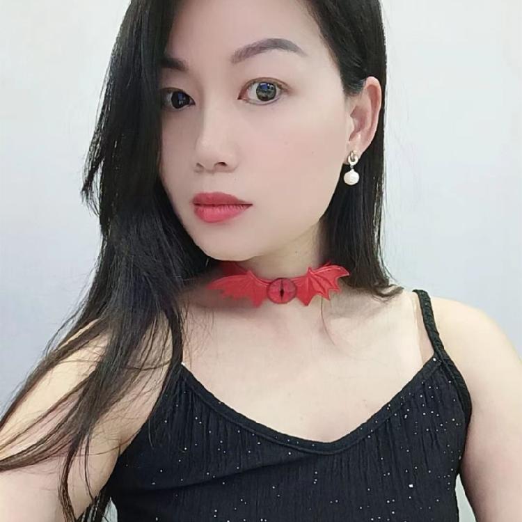 Choker ze Skórzanym Skrzydłem Nietoperza Naszyjnik Gotycki Kołnierz dla Kobiet Dziewczyn Cosplay,