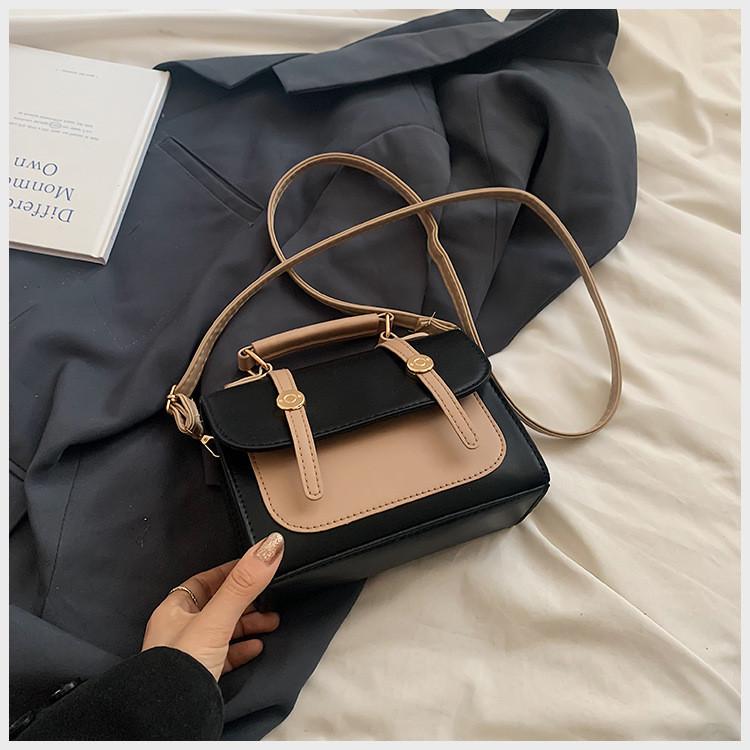 Chic Pu Leather Small Square Bag For Women Trendy Street Style Handbag 2024