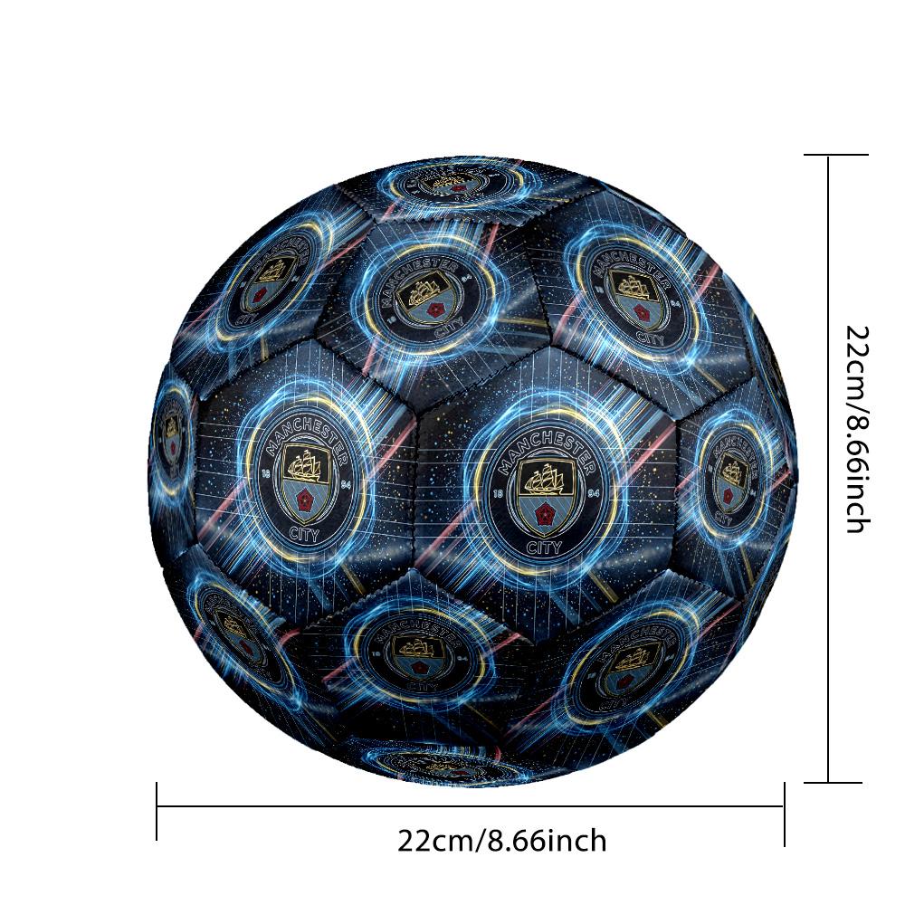 Manchester City Thema Fußballball Größe 5 Fußballball Weiche Haptik Professioneller Trainingsfußball für Outdoor-Sportarten