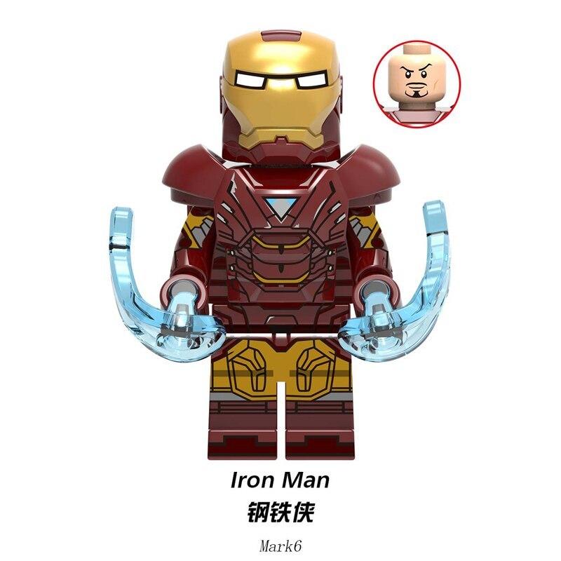 Капитан Америка Lego Minfigure Железный человек Читаури Локи Черная вдова Тор Соколиный глаз Мстители 4 Строительство XH1269
