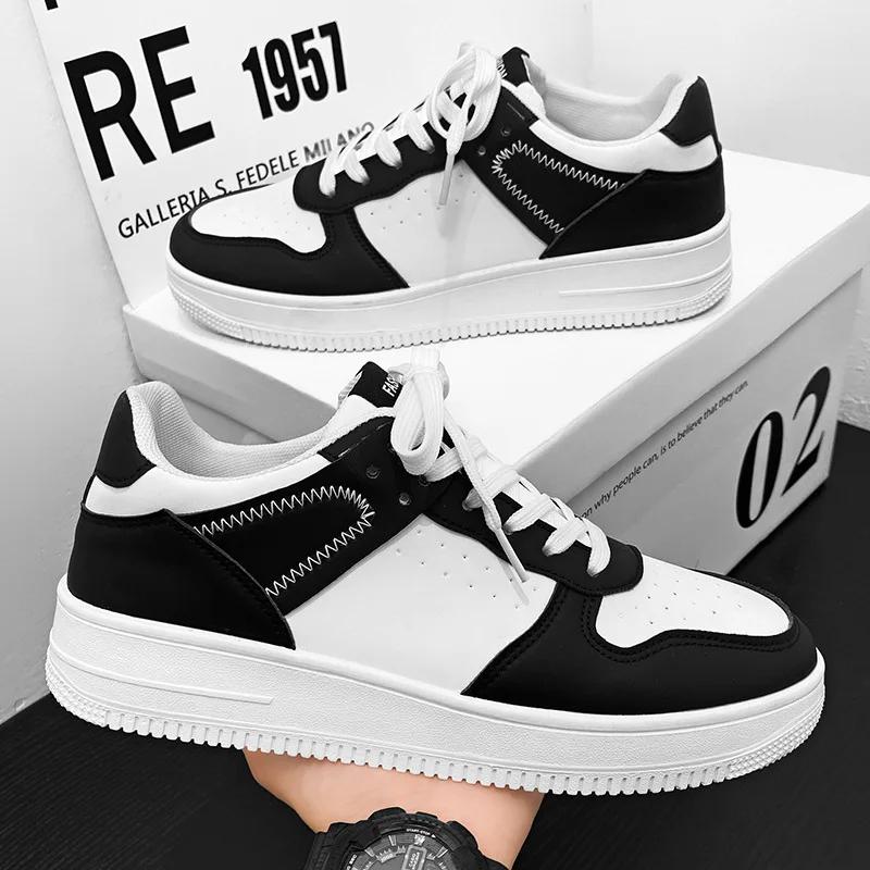 

Fashion Men s Sneakers Casual Sports Shoes for Men PU Leather Breathable Lightweight Shoe Mens Flat White Tenis Shoes Zapatillas 44 чёрный