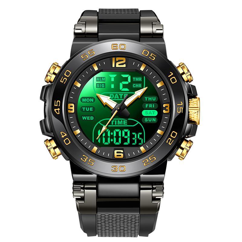 FOXBOX Fashion Luminous Men's Watch Military Sports Quartz Dual Waterproof Date Week Luxury Mens Wristwatch Reloj Hommes