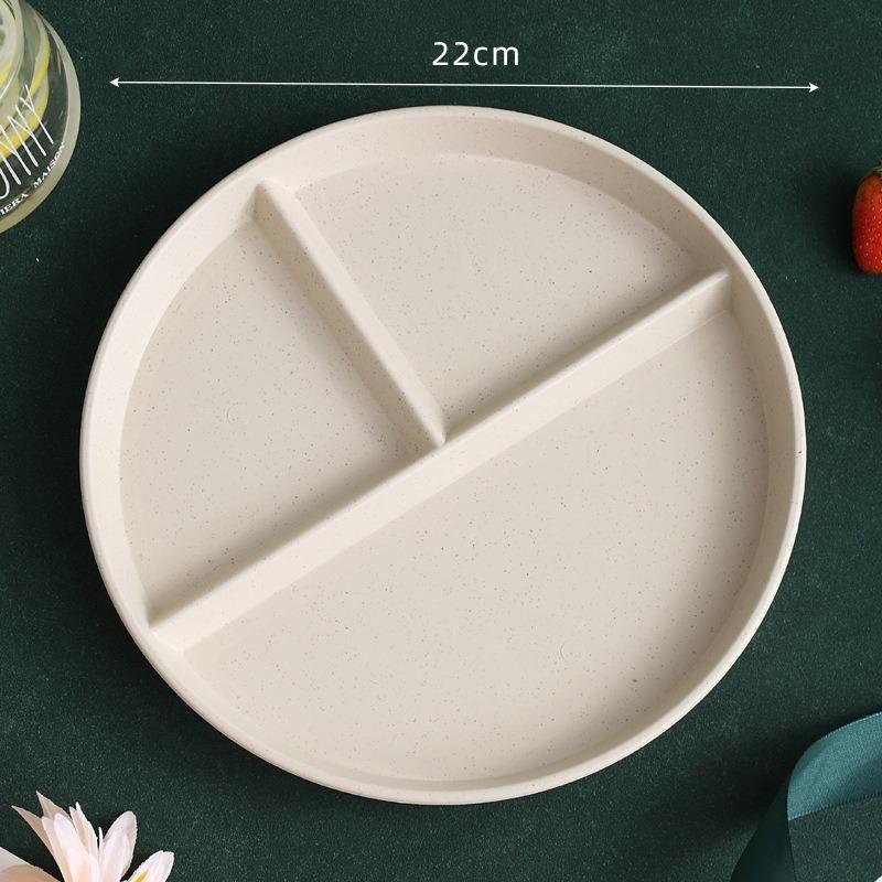 1/2PCS Food Dish Round Square Home Kitchen Reusable Dinner Plate For Adults Portion Control Diet 3 Compartments Microwave Safe