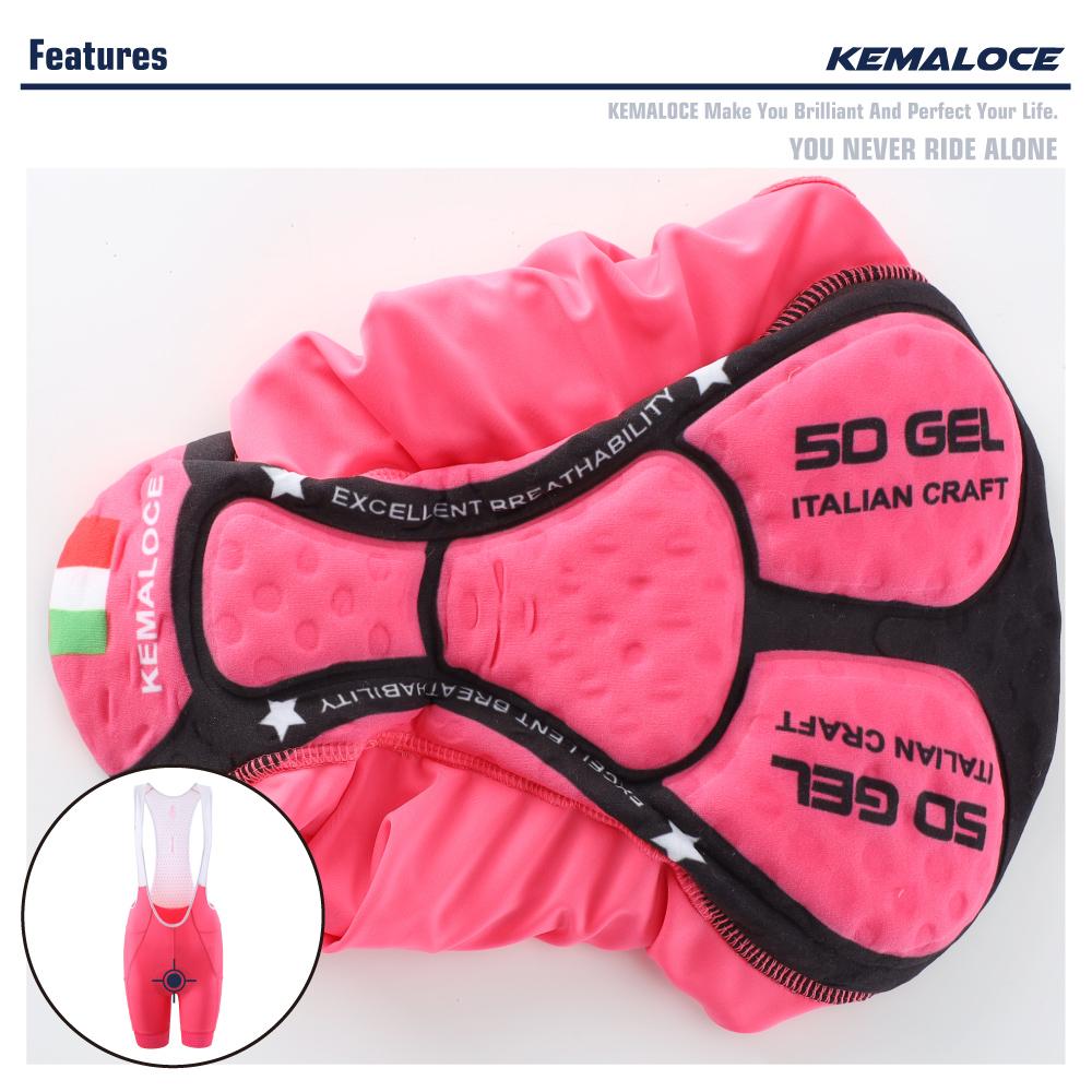 KEMALOCE Radsport-Trägershorts für Damen, Pink und Schwarz, Größe M-XL, schnell trocknende Damen-Fahrradshorts