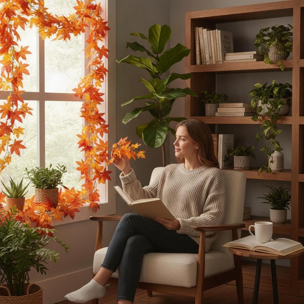Fall Maple Leaf Garland Thanksgiving Harvest Artificial