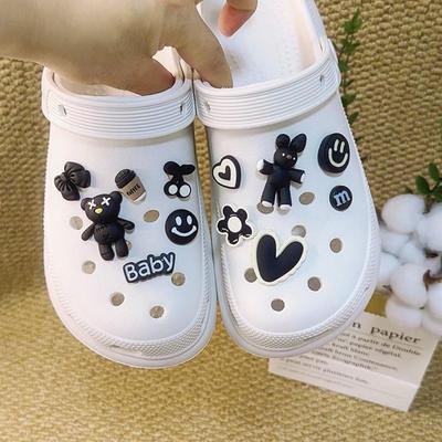 12PCS Fashion Shoe Charms Set Accessories Hole Shoe Buckle Cute Cartoon Little Bear Rabbit DIY 3D Shoes Decorations Kids Gift