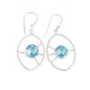 Sky Blue Topaz Gemstone 925 Sterling Silver Jewelry Handmade Hook Earrings 2.00" EE-52-2