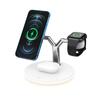 3 In 1 Magnetic Wireless Charger Stand With Lamp For iPhone 12 13 14 Mini Pro Max/Apple Watch 15W Fast Charging Dock Station For Airpods Pro