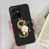 Flower Letters Case For Vivo Y22 2022 Y22S Matte Silicon Soft TPU Back Phone Cover For VivoY22 Y 22 22S Case Funda Bumper Shell