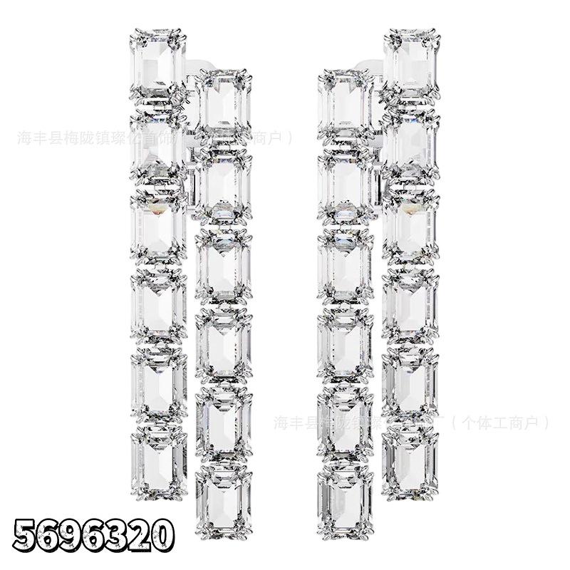 Shi Family Exquisite Purple Octagonal Rhinestone Necklace & Choker Bracelet Set