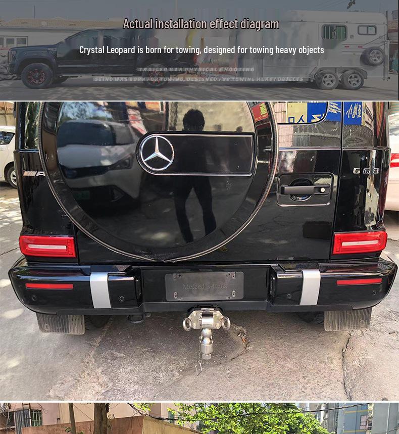 Compatible with Mercedes-Benz G-Class (G500, G350, G63, W463) rear tow bar modification, including unlicensed tow hooks.
