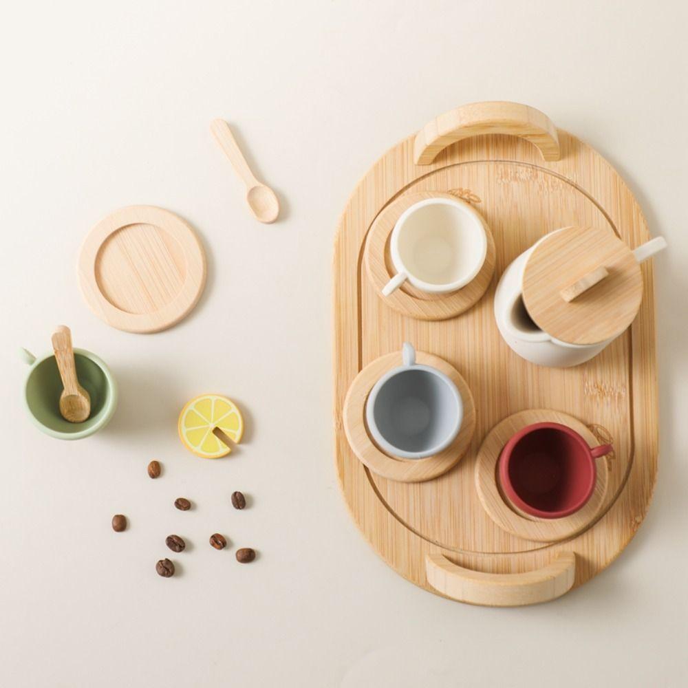 Wooden Teapot Teacup Simulation Education Pretend Play Toy Afternoon Tea Toy Kids Gift