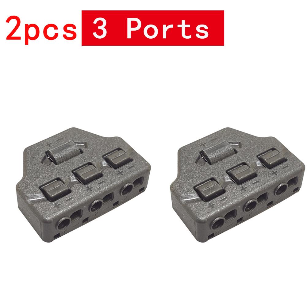 3/6 Ports Push-in Fast Quick Wire Connector Distribution Wiring Cable Splitter for LED Lighting Terminal Block
